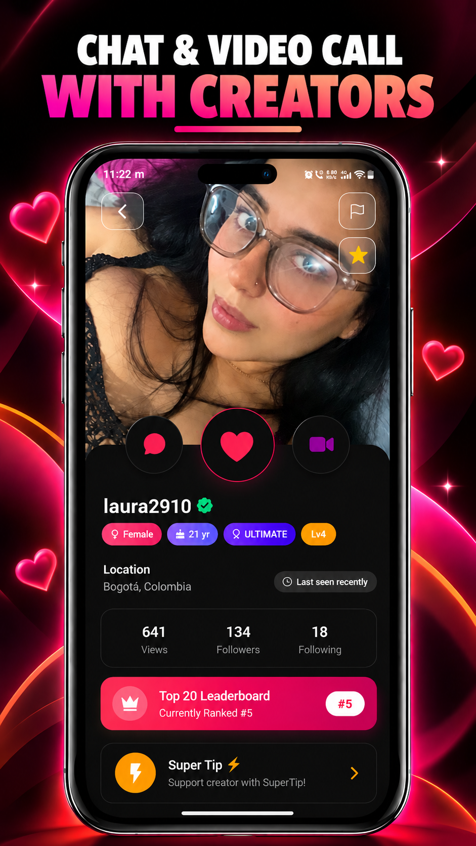 1-on-1 VIP Video Call Screen